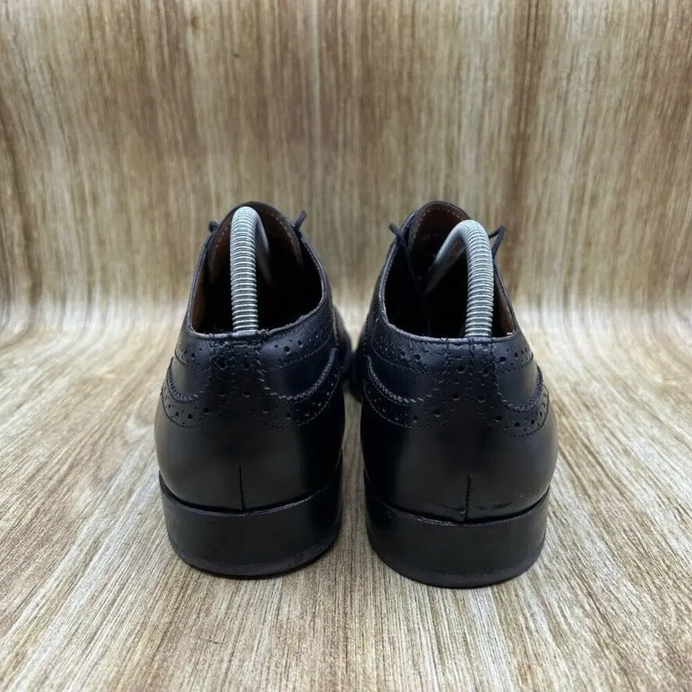 TM Lewin‎ Saint James Men's Size 10 Black Leather Oxford Cap Toe Dress Shoes